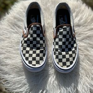 Vans Checker Slip On Shoes Women Size 8